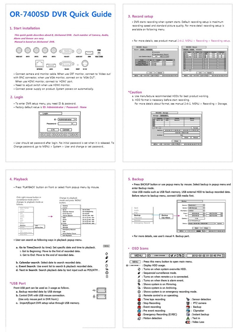 Orion Technology OR-7400SD quick guide
