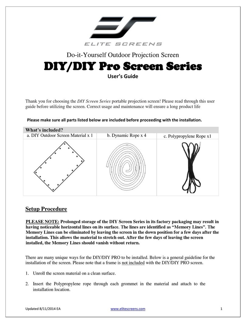 Elite Screens DIY Screen Series user guide