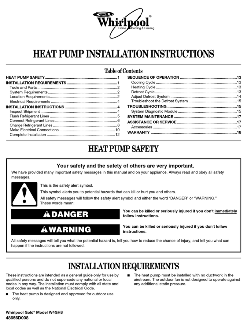 Whirlpool W4GH8 installation instructions