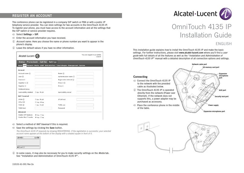 Alcatel-Lucent OmniTouch 4135 IP installation guide