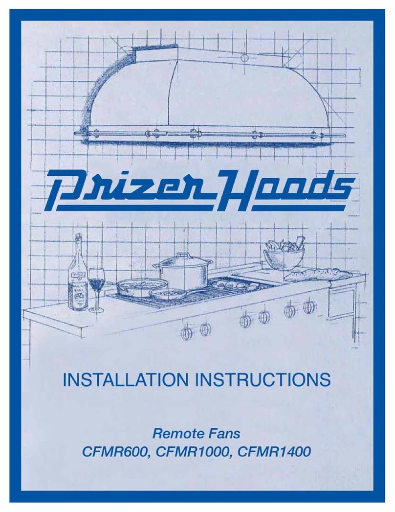 Prizer Hoods CFMR600 installation instructions