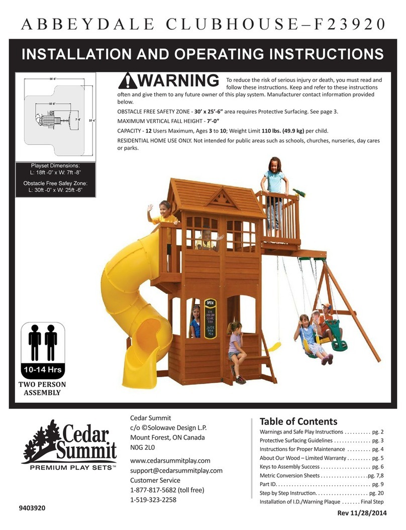 Cedar Summit Abbeydale Clubhouse F23920 Installation and operating instructions