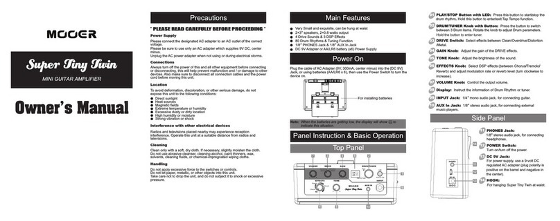 Mooer Super Tiny Twin owner's manual