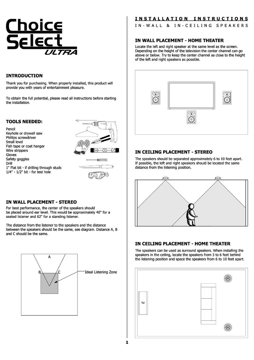 Choice Select ultra installation instructions