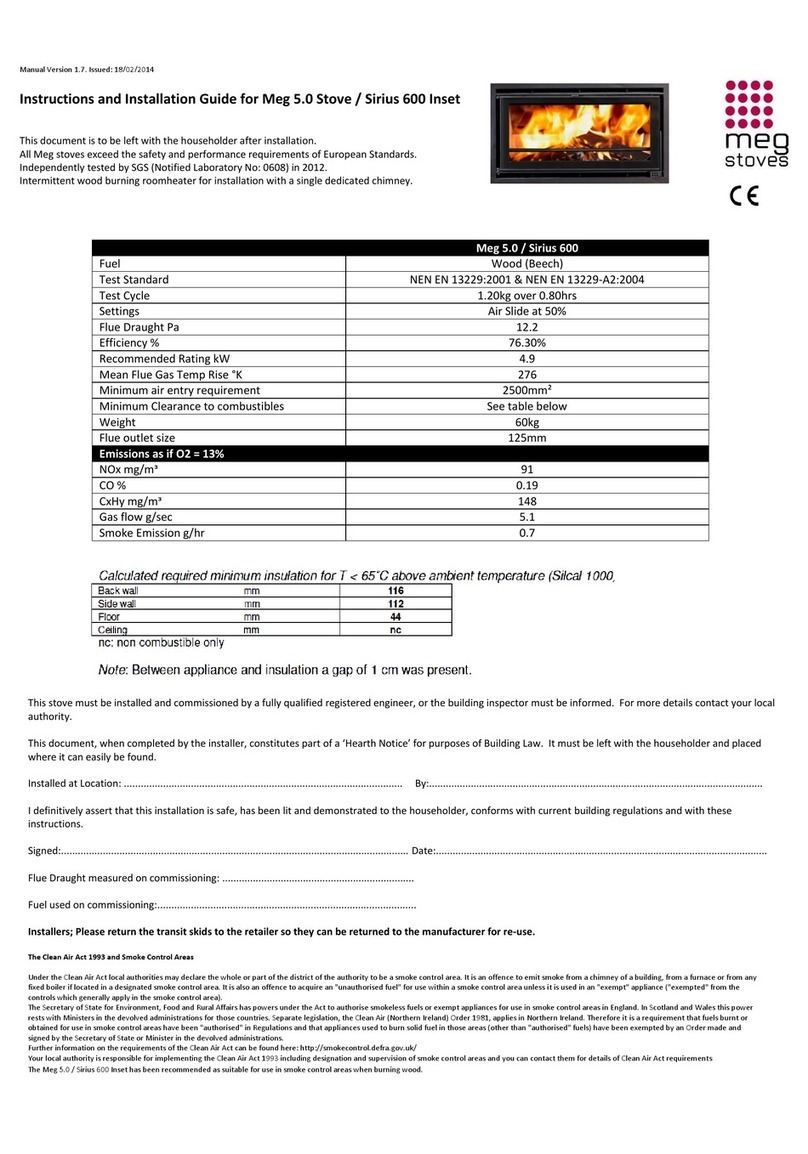 Meg Stoves Meg 5.0 Instructions and installation guide