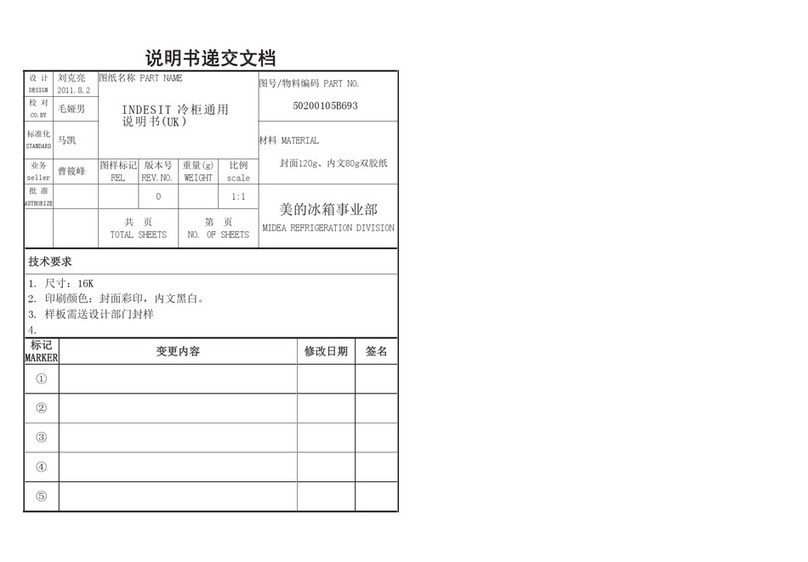 Indesit OF 1A 100 UK manual