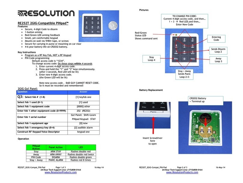 Resolution RE252T2GIG user manual Resolution RE252T2GIG user manual