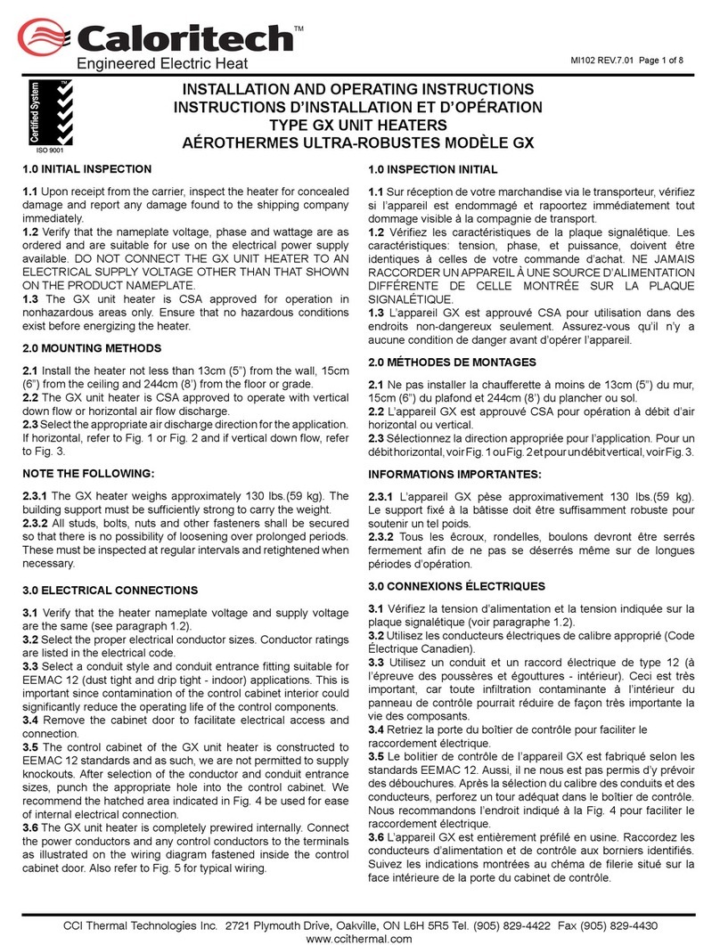 Caloritech GX152 User manual