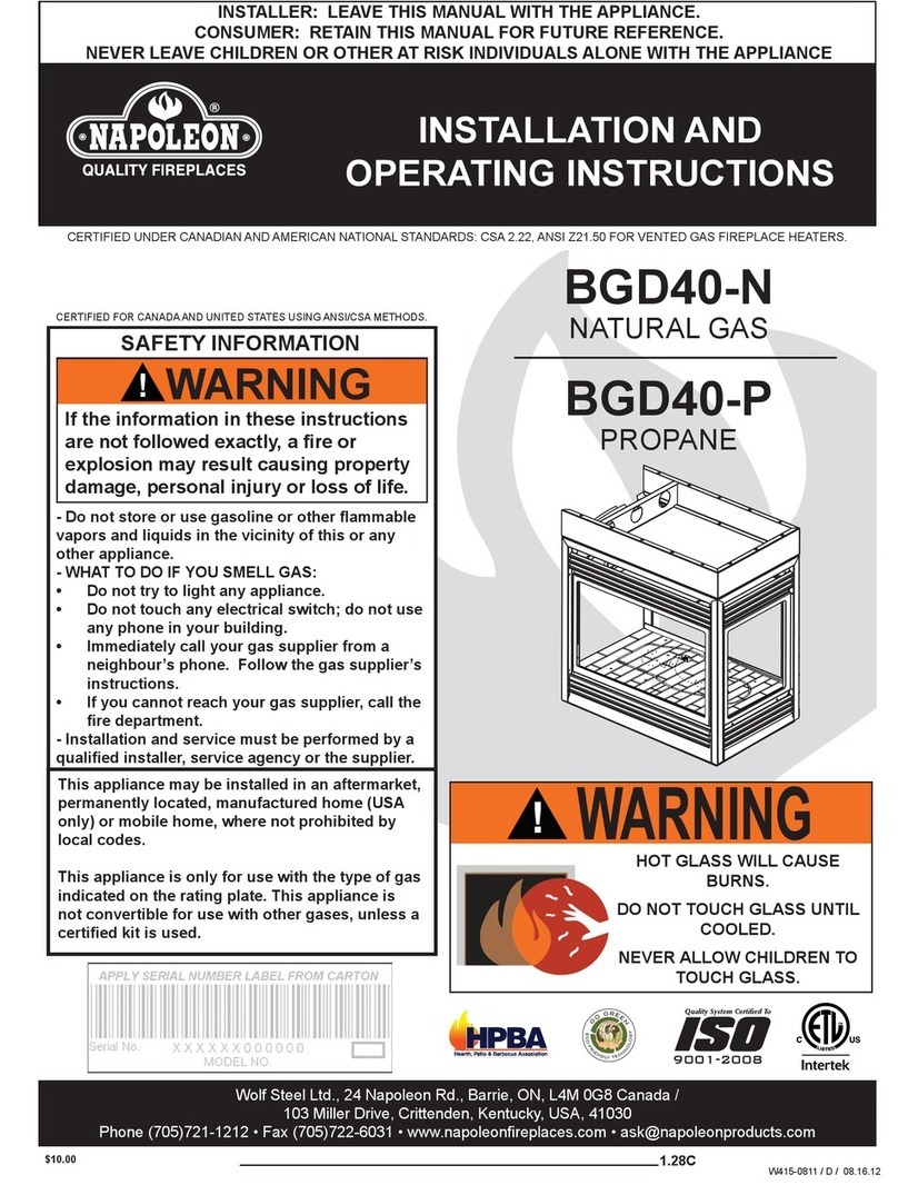Napoleon BGD40-P User manual