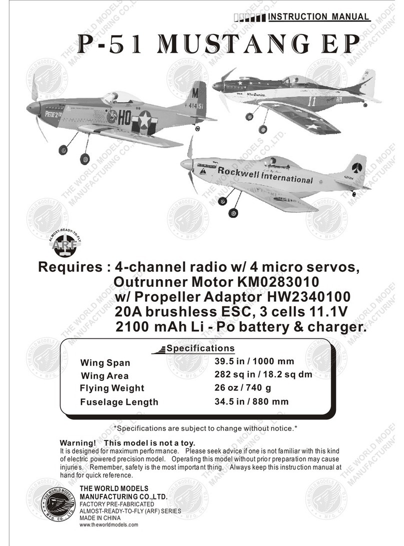 The World Models Manufacturing P -51 MUSTANG EP instruction manual The World Models Manufacturing P -51 MUSTANG EP instruction manual