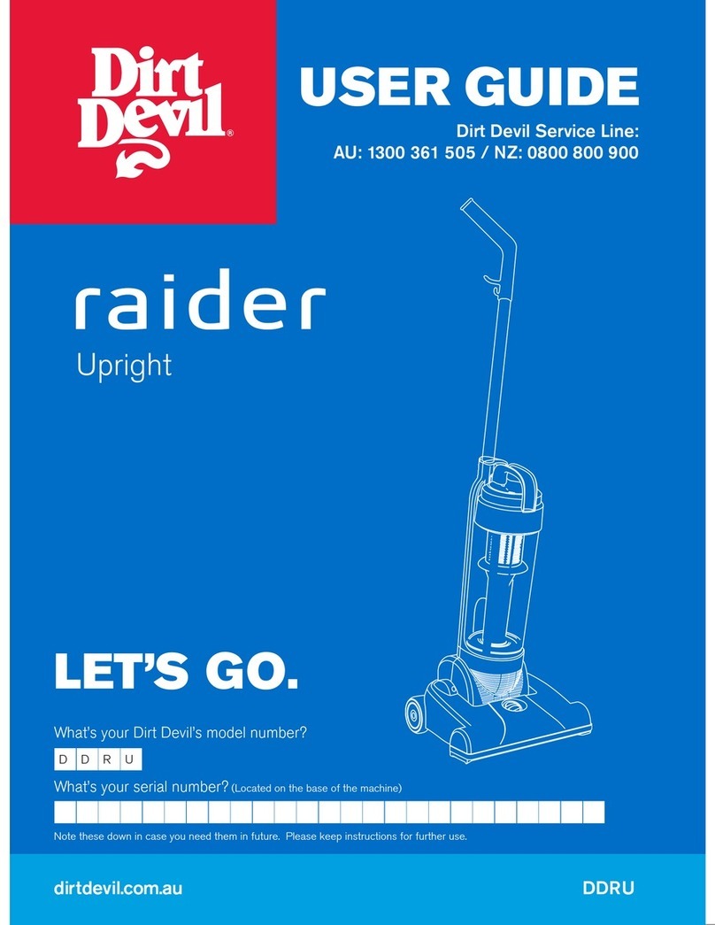 Dirt Devil Raider upright DDRU User manual