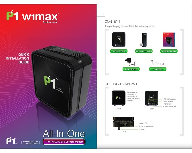 P1 W1MAX DV-230 Quick installation guide P1 W1MAX DV-230 Quick installation guide