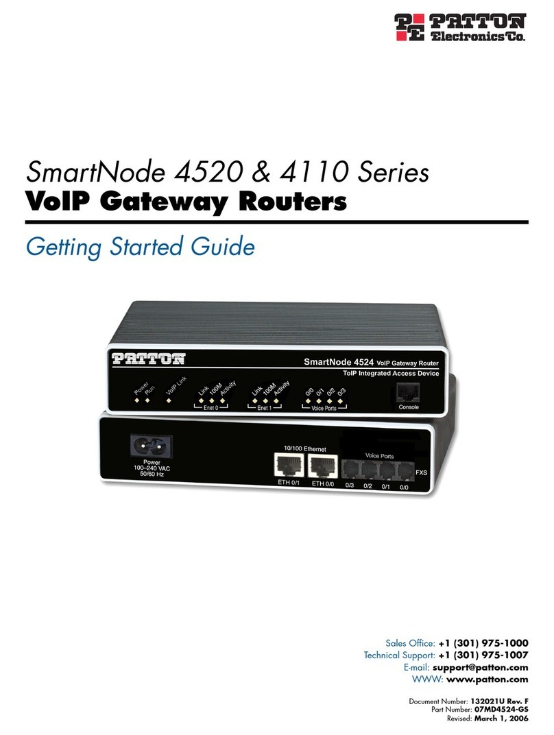 Patton electronics SmartNode 4520 Series User manual Patton electronics SmartNode 4520 Series User manual