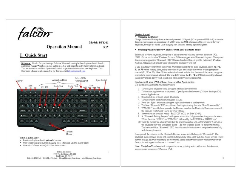 Falcon BT1311 Operation manual