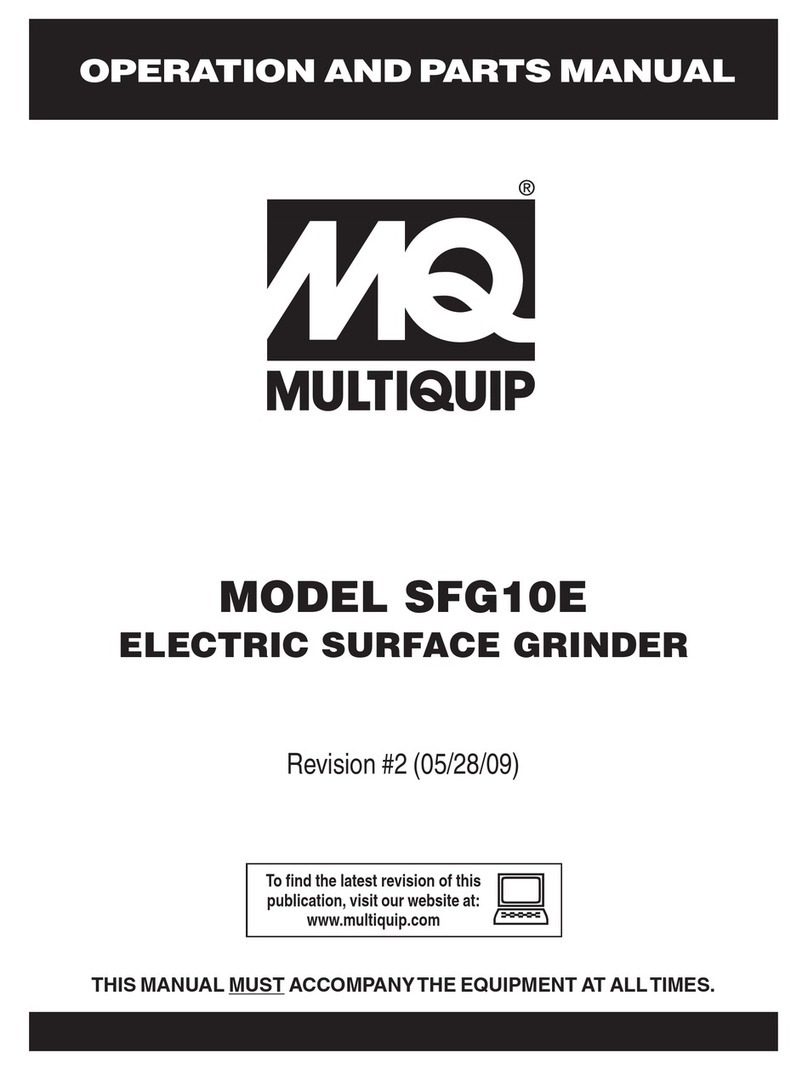 MULTIQUIP SFG10E Operation and parts manual