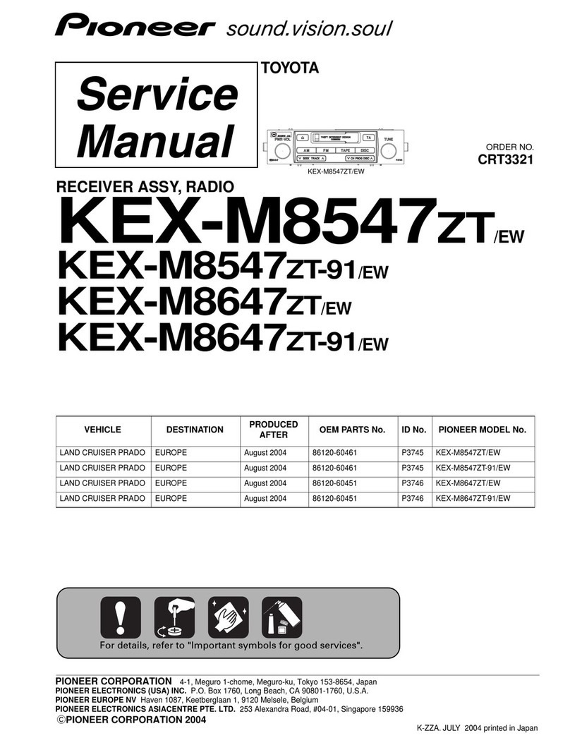 Pioneer KEX-M8547ZT/EW User manual