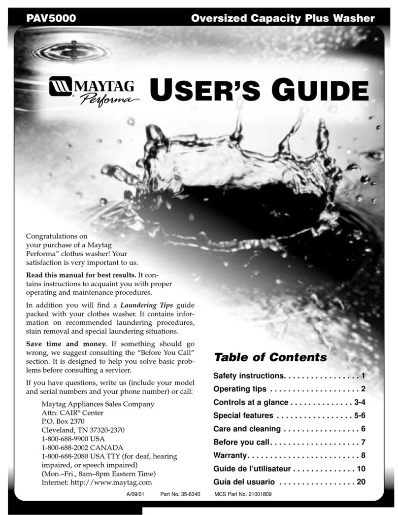 Maytag Performa PAV5000 Series User manual