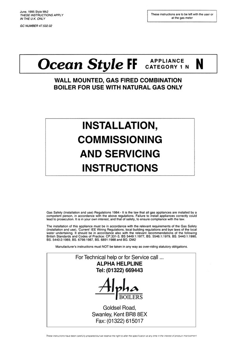 Alpha Boilers Ocean Style FF Installation, commissioning and servicing instructions Alpha Boilers Ocean Style FF Installation, commissioning and servicing instructions