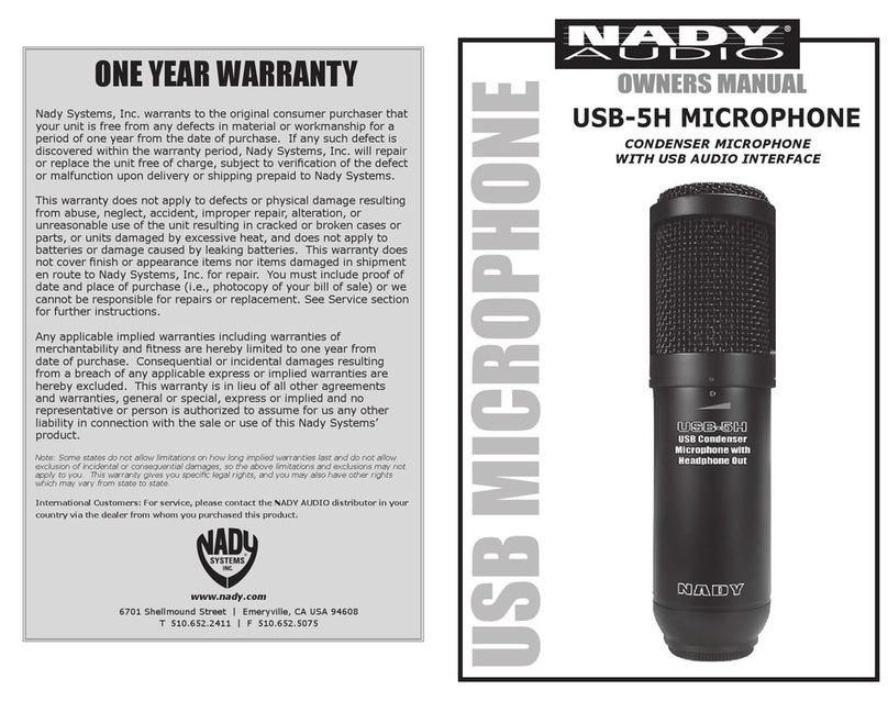Nady Audio USB-5H owner's manual