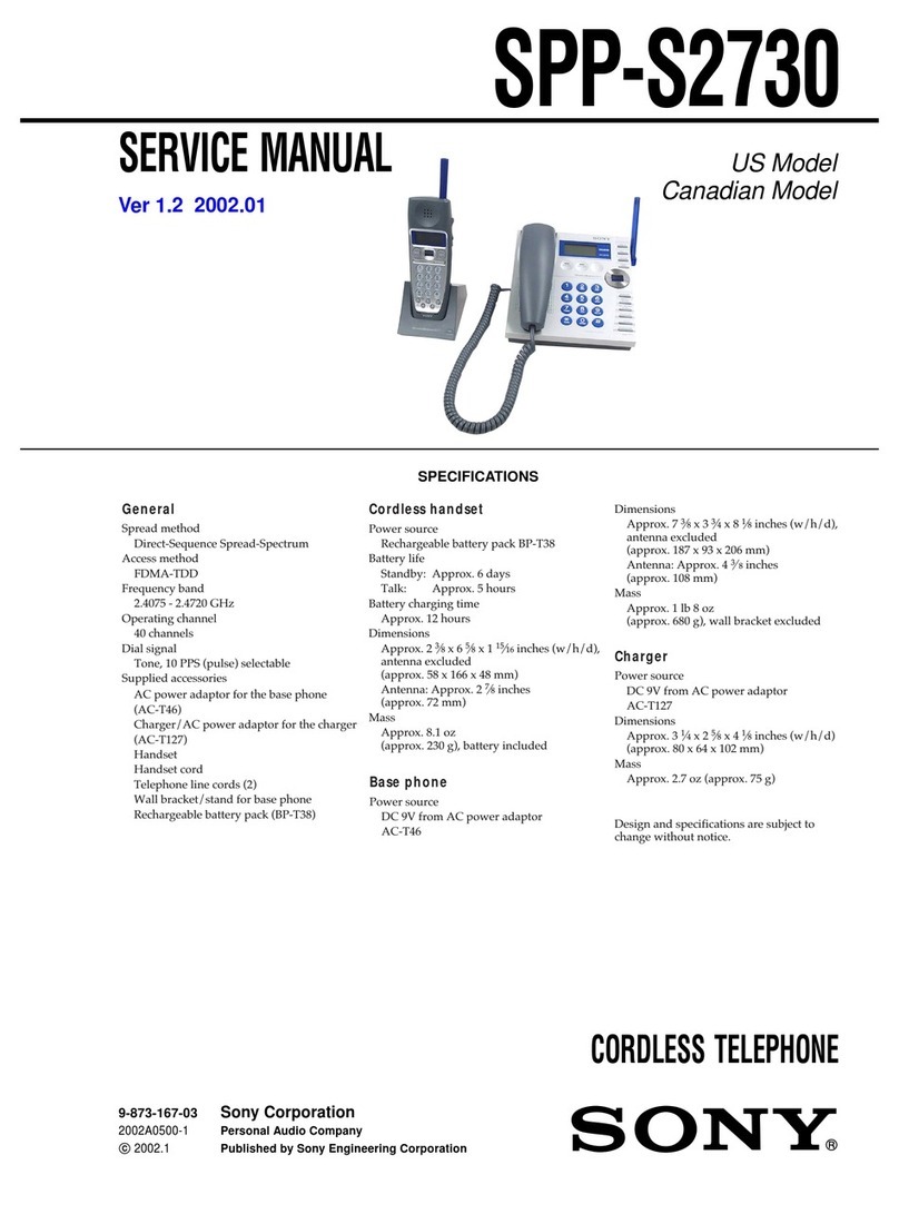 Sony SPP-S2730 - Cordless Telephone User manual