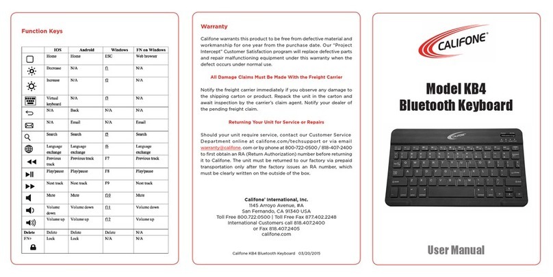 Califone KB4 User manual