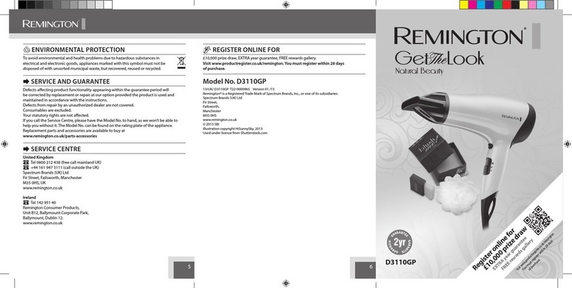 Remington Get The Look D3110GP user guide