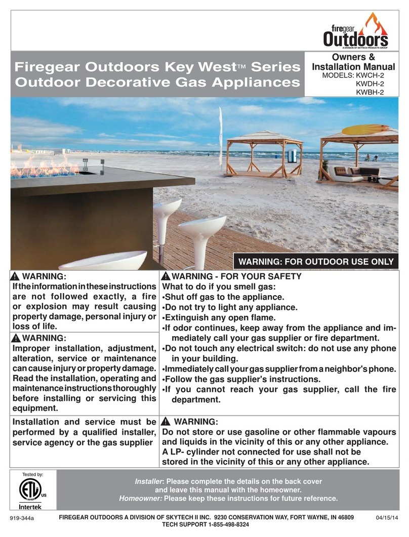 Firegear KWCH-2 Owners & installation manual Firegear KWCH-2 Owners & installation manual