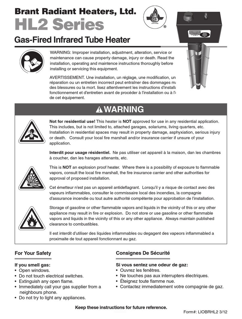 Brant Radiant Heaters HL2 Series instruction manual
