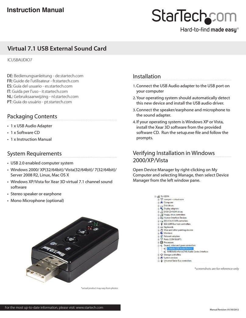 StarTech.com ICUSBAUDIO7 User manual
