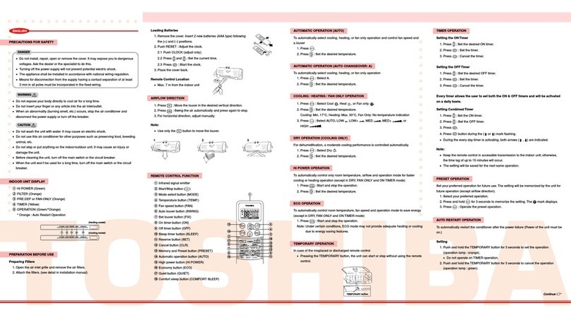 Toshiba RAS-18 Series User manual