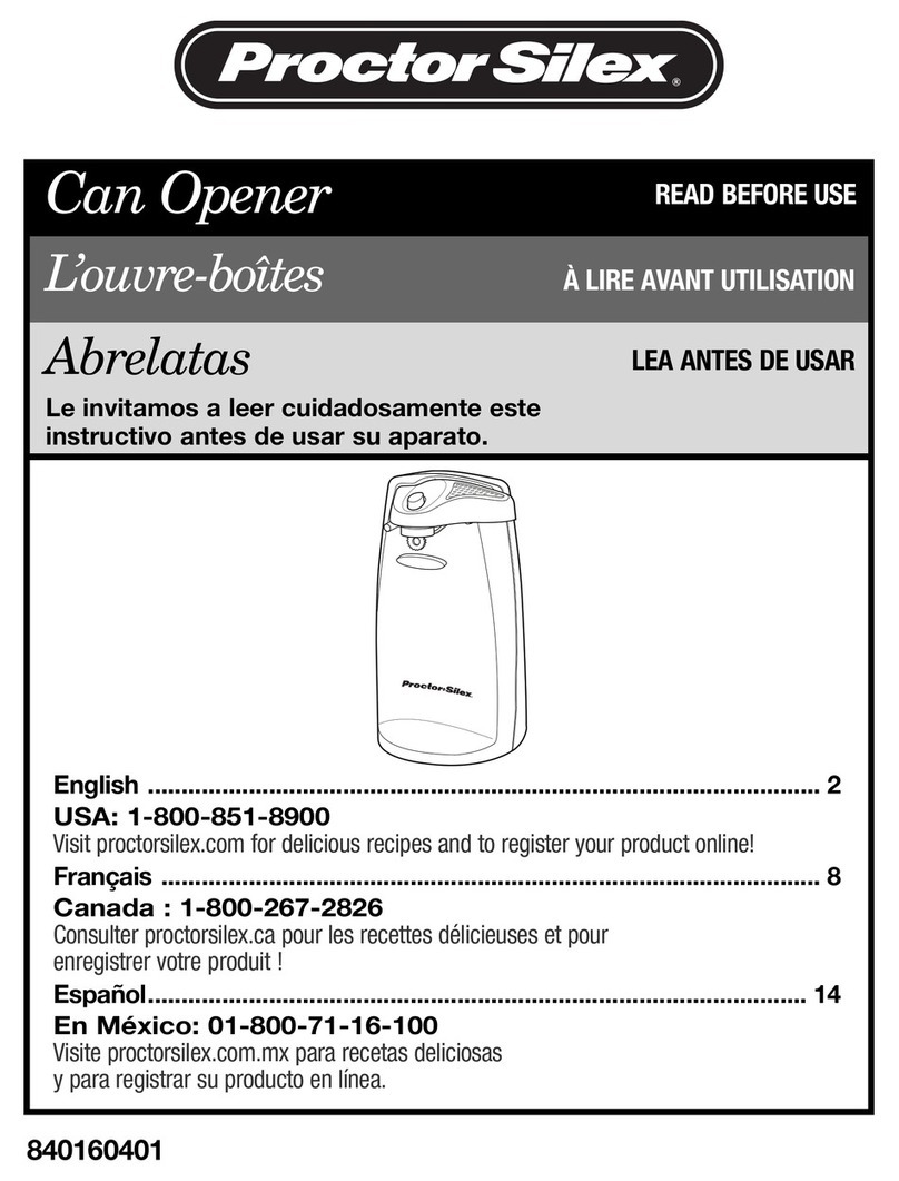 Proctor-Silex 840160401 User manual