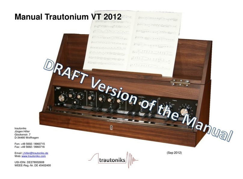 trautoniks Trautonium VT 2012 Manual for use and maintenance