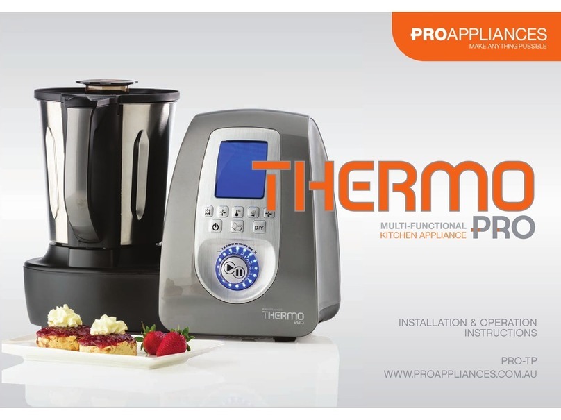 ProAppliances PRO-TP Installation & operation instructions
