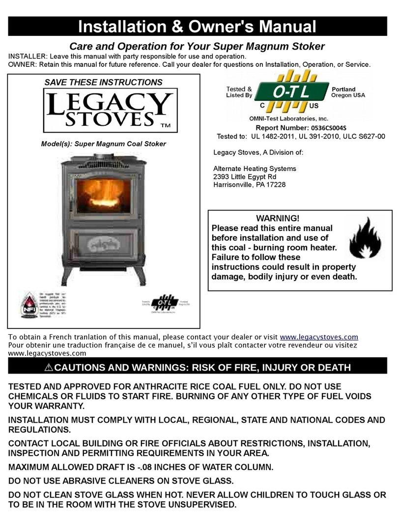 Legacy Super Magnum Coal Stoker Installation & owner's manual