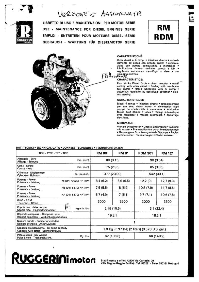Ruggerini RM 80 Maintenance information