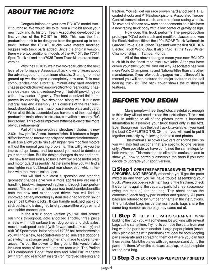 Associated Electrics RC10T2 Booklet