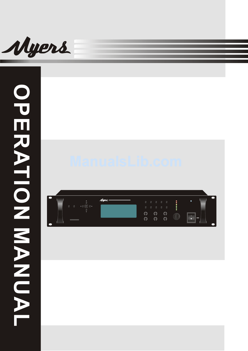MYERS MPT60 Operation manual