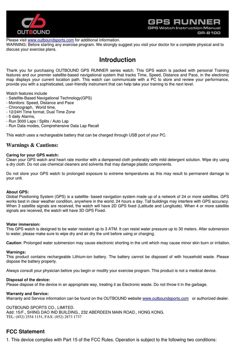 Outbound GR-B100 Runner Series instruction manual