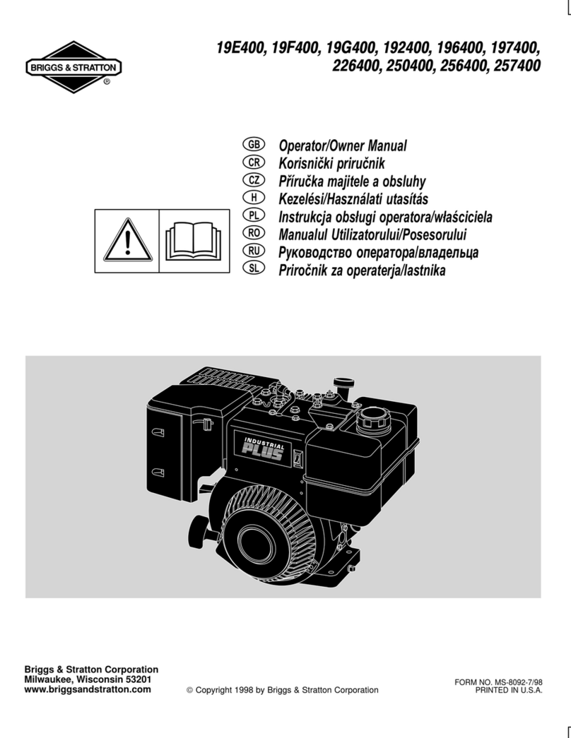 Briggs & Stratton 19E400 Installation instructions