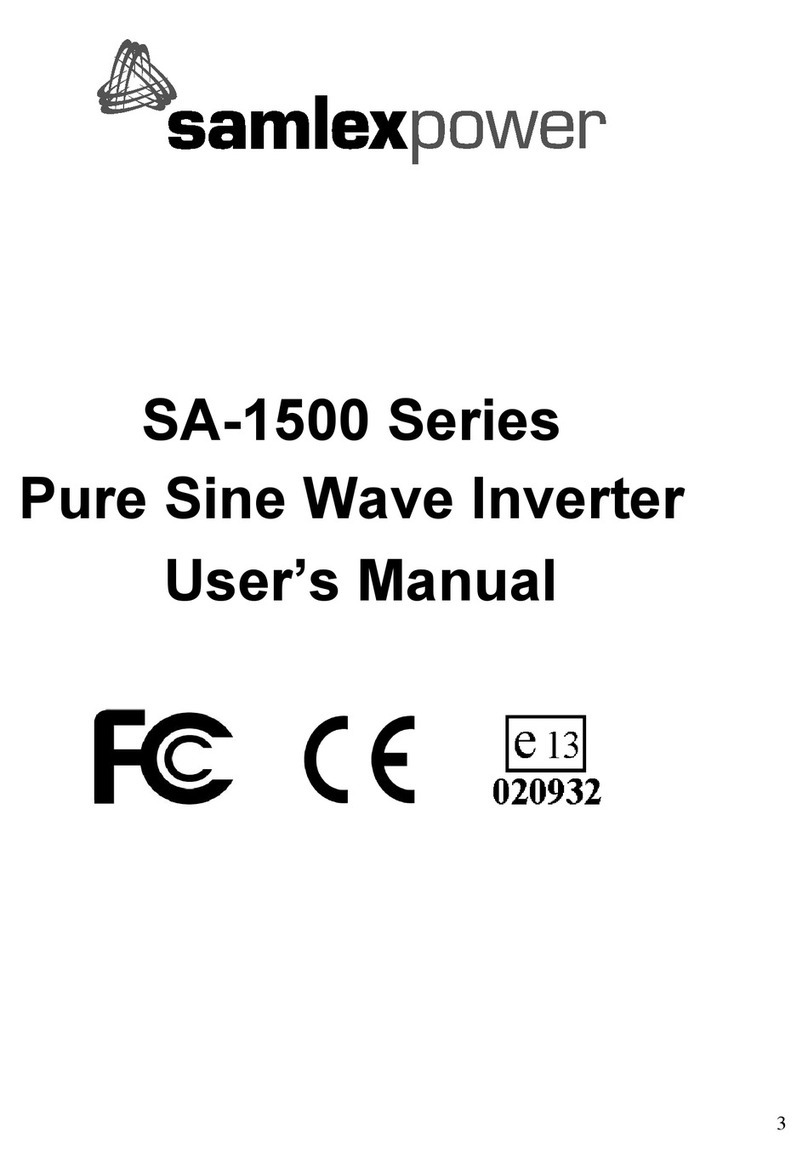 SamplexPower SA-1500-112 user manual