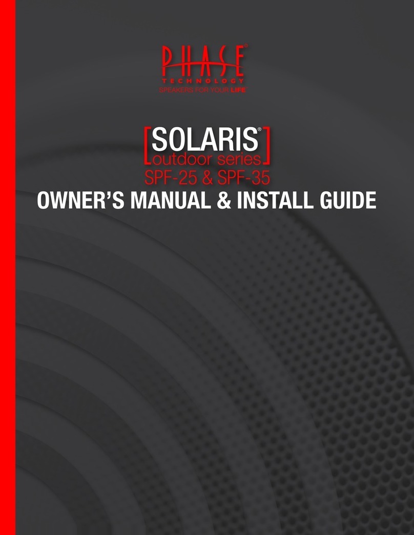 Phase Technologies SOLARIS OUTDOOR SERIES SPF-25 User manual