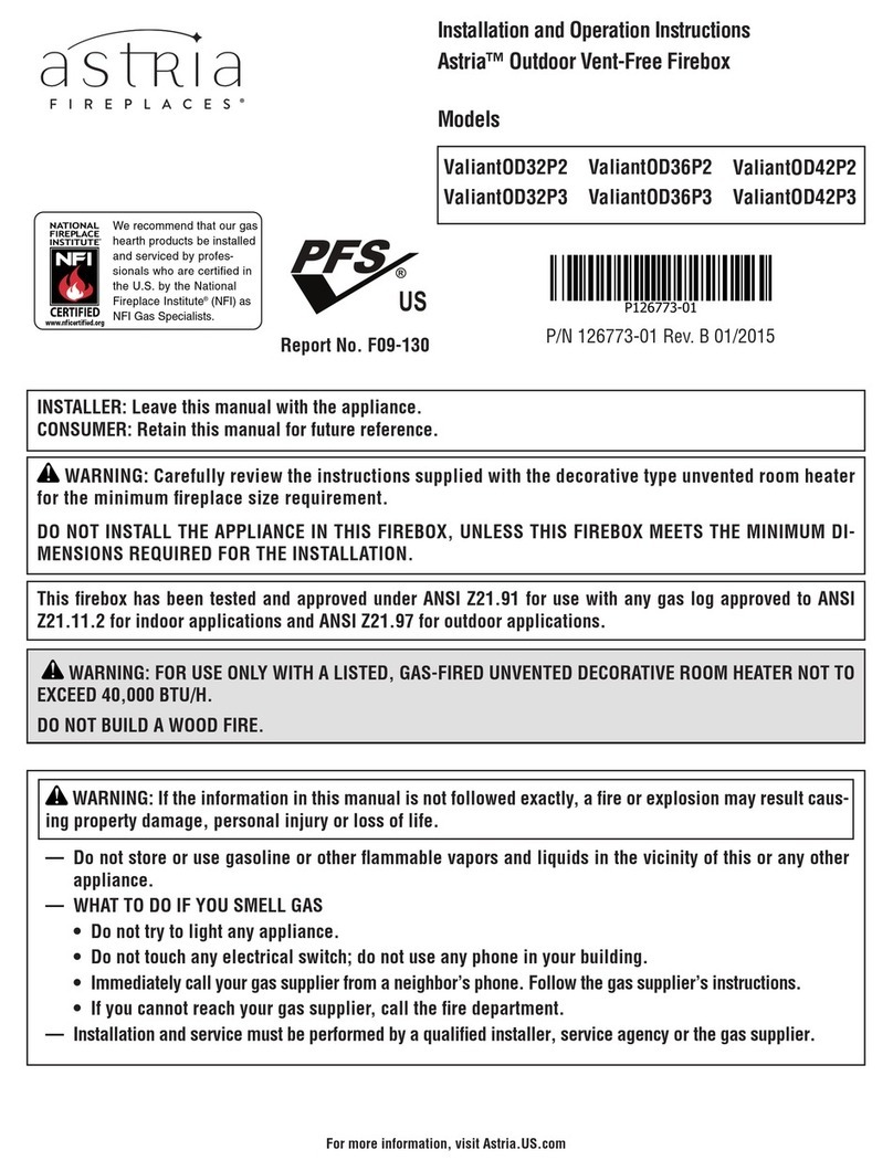 Astria ValiantOD32P2 Installation and operation instructions
