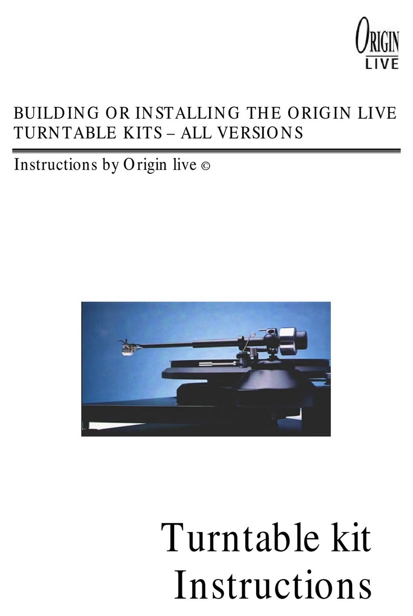 Origin live Turntable kit ALL VERSIONS User manual