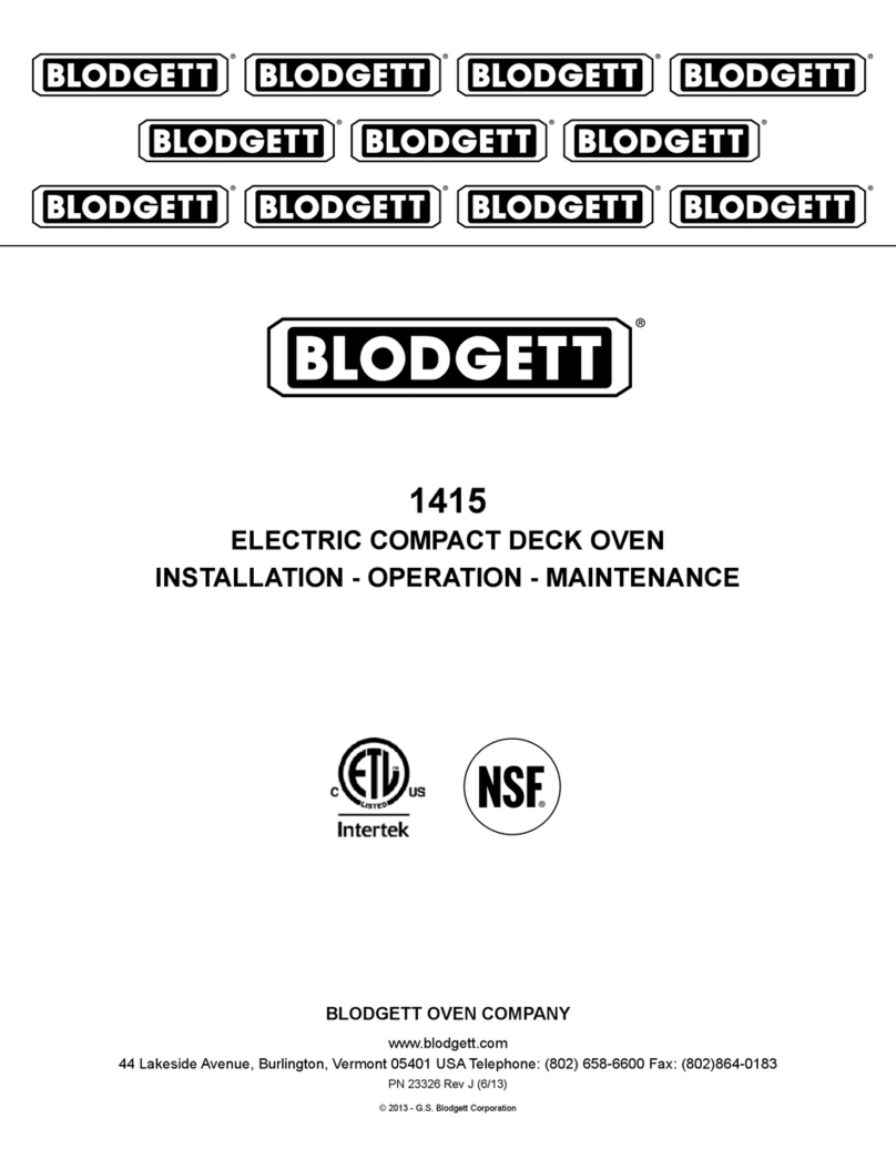 Blodgett 1415 Owner's manual