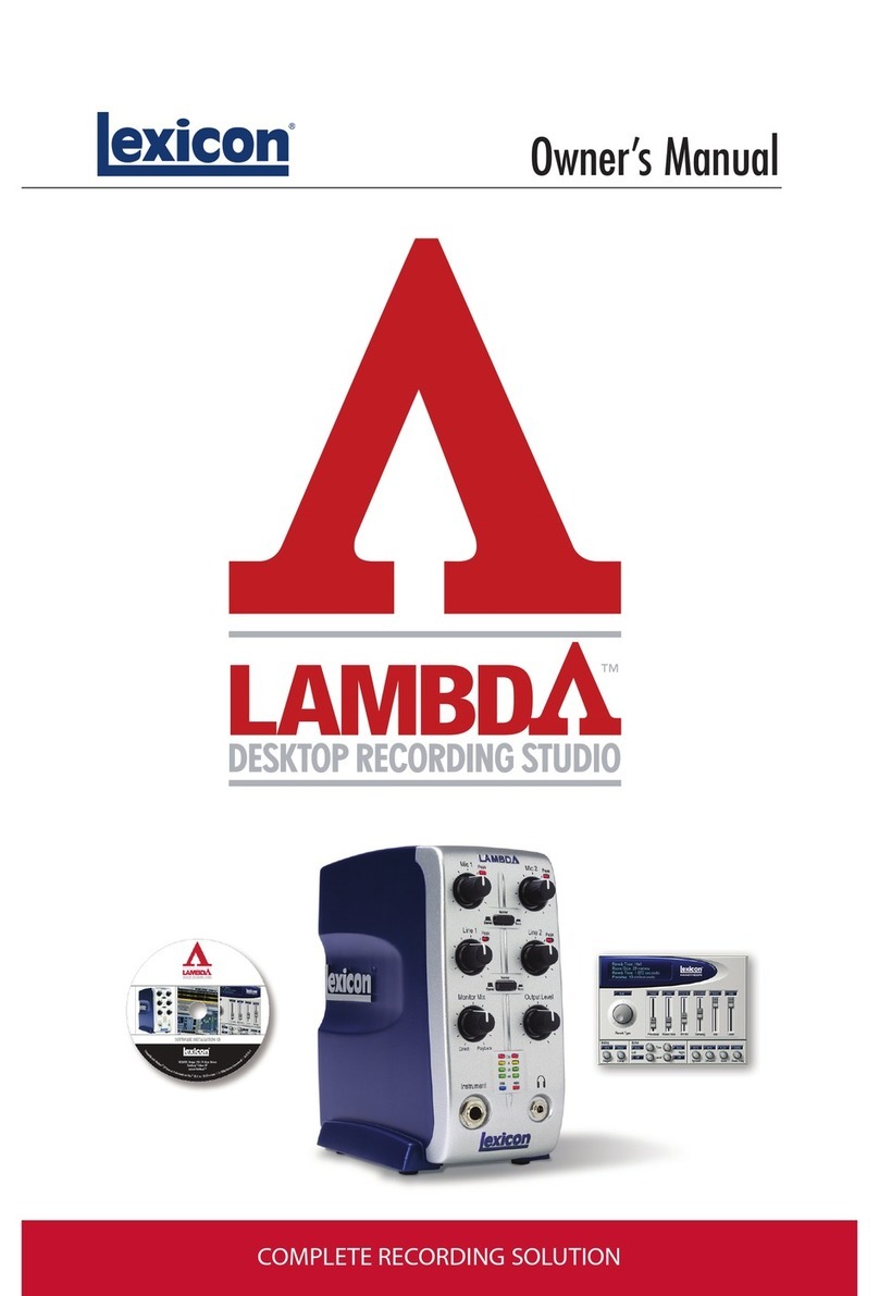 Lexicon Lambda User manual Lexicon Lambda User manual