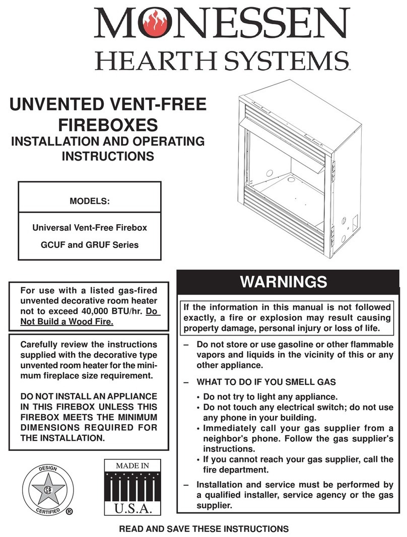Monessen Hearth GCUF Series User manual Monessen Hearth GCUF Series User manual
