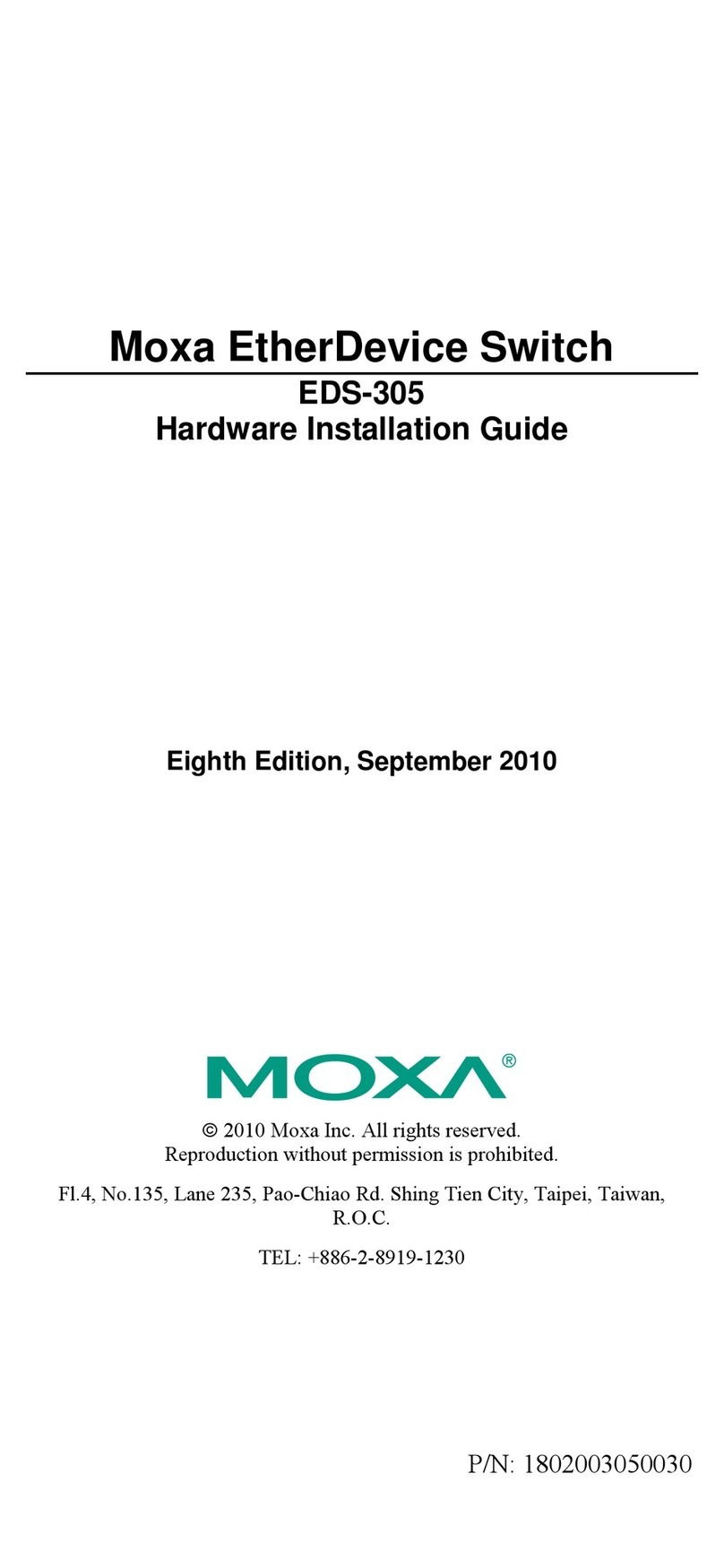 Moxa Technologies ETHERDEVICE EDS-305 Manual Moxa Technologies ETHERDEVICE EDS-305 Manual