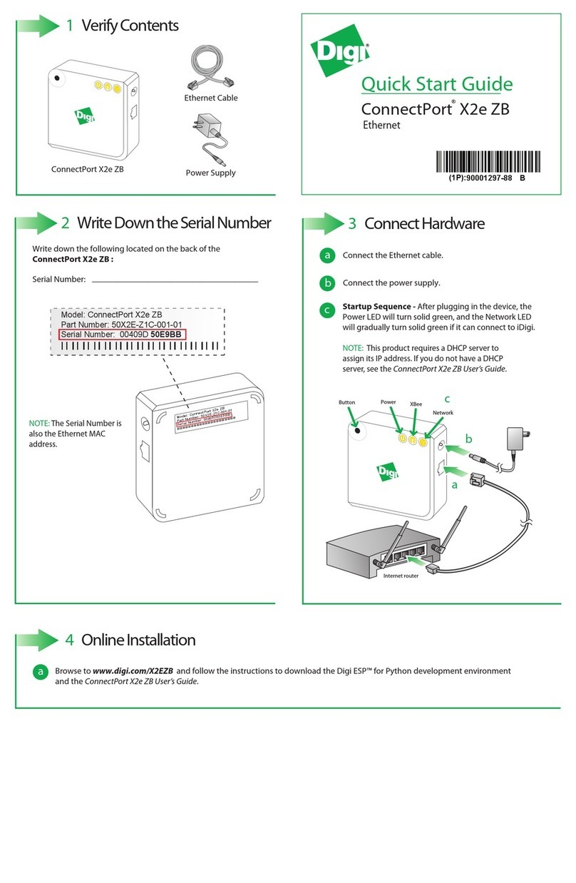 Digi ConnectPort X2e ZB quick start guide