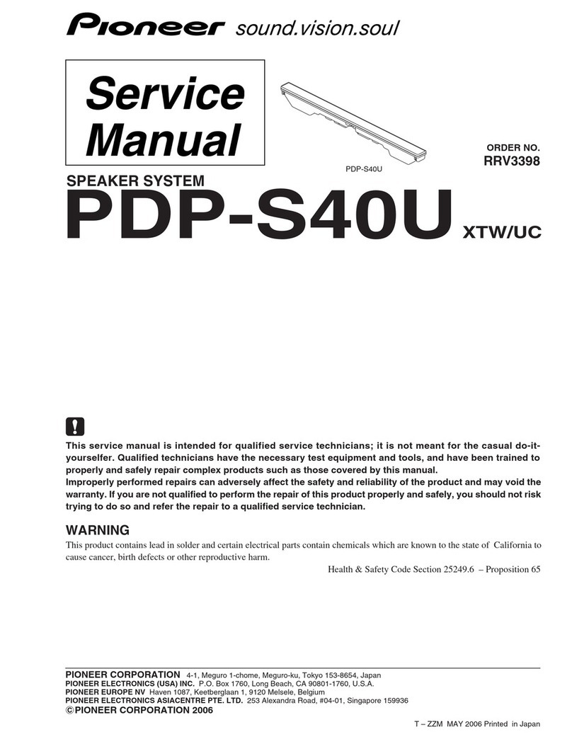 Pioneer PDP-S40U XTW Service manual