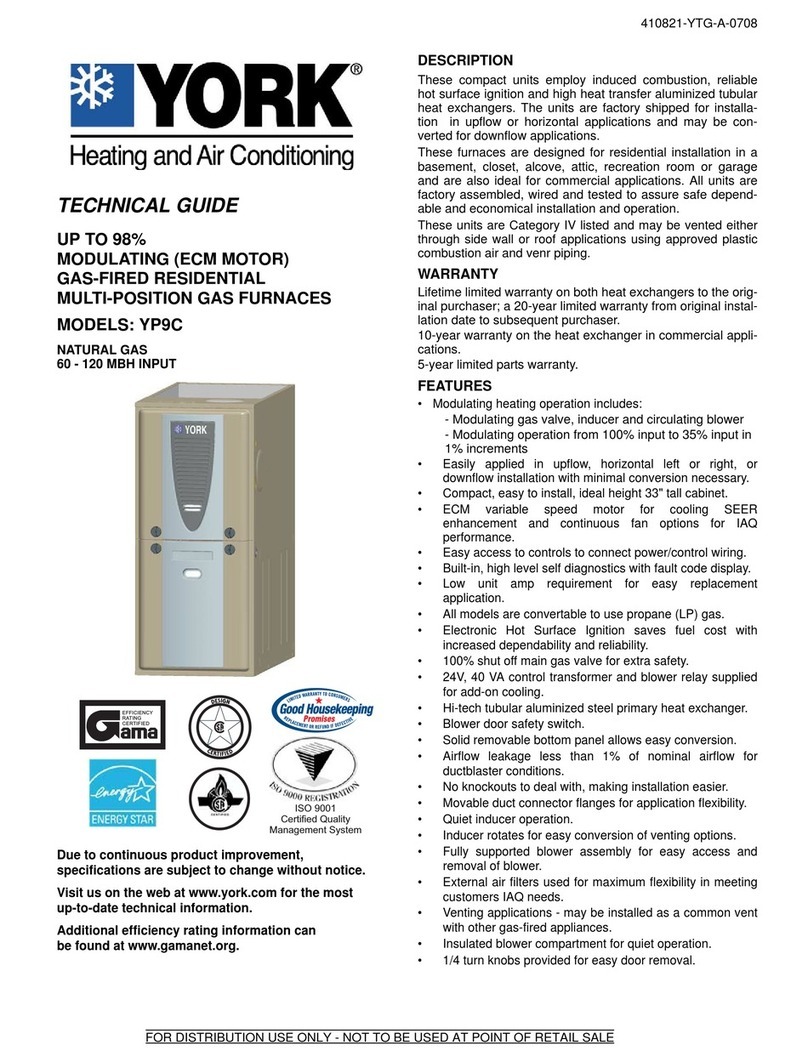 York YP9C Series Quick start guide